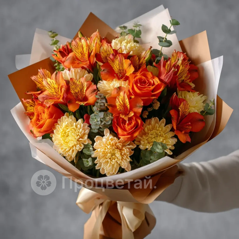 Букет с альстромериями &laquo;Тропический акцент&raquo;