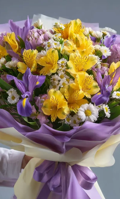Букет с альстромериями «Солнечная вспышка»