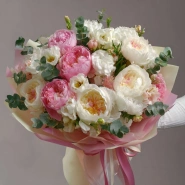 Букет с пионами &laquo;Зефирная фантазия&raquo; 0