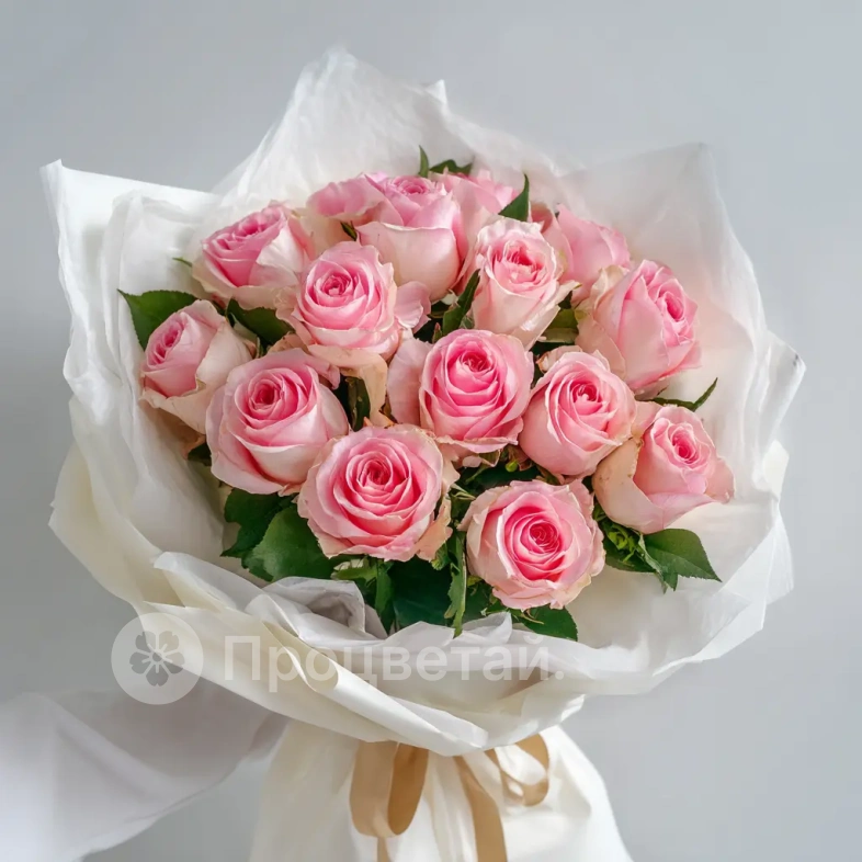 15 розовых эквадорских роз
